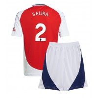 Echipament fotbal Arsenal William Saliba #2 Tricou Acasa 2024-25 pentru copii maneca scurta (+ Pantaloni scurti)